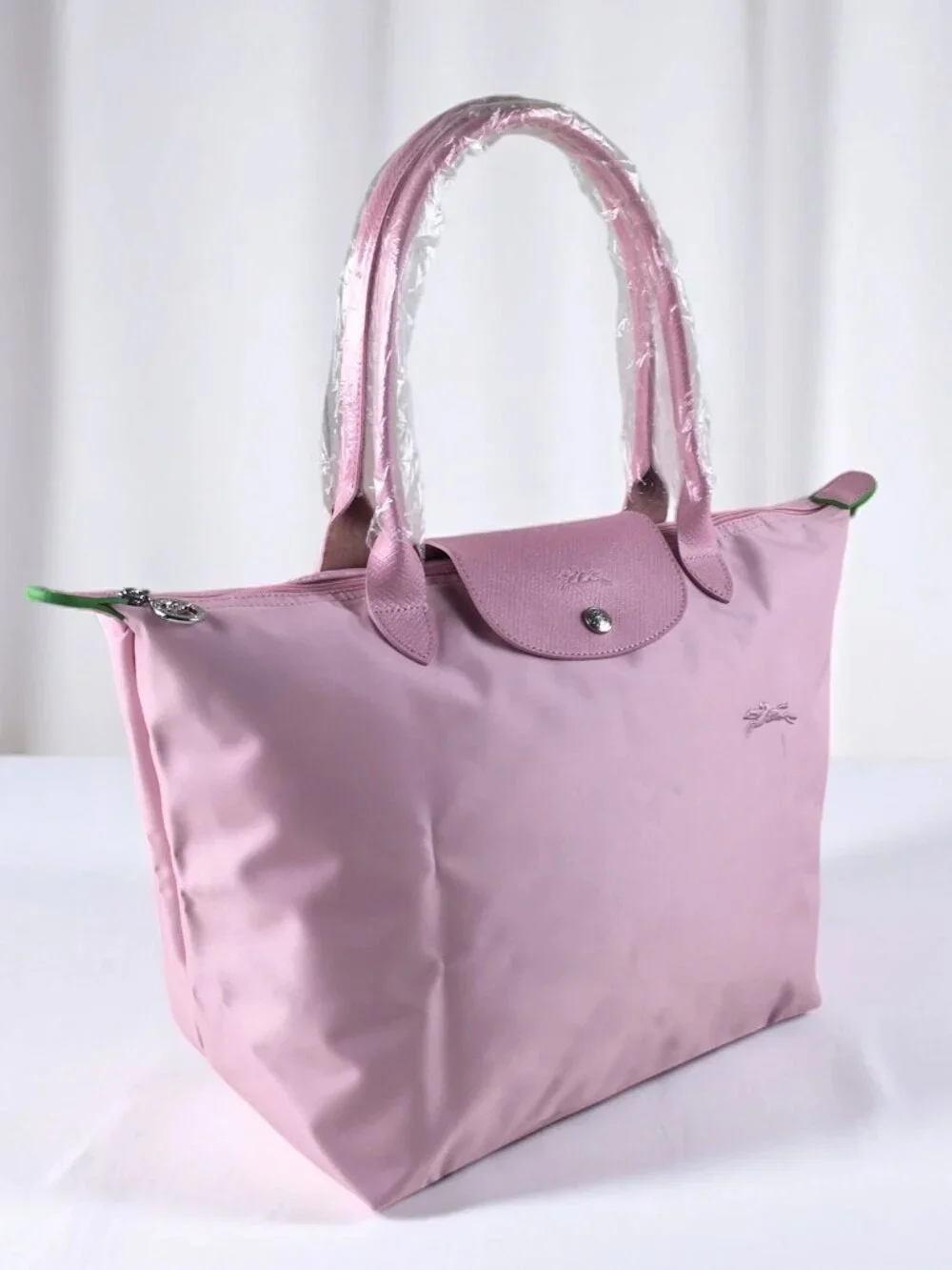 NWT Longchamp Le pliage Original Large Handbag Petal Pink Canvas Shoulder Tote L - Picture 2 of 9